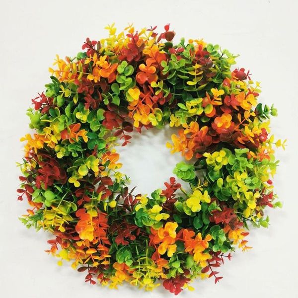 

decorative flowers & wreaths simulation garland eucalyptuse wreath field round handmade door wedding accessories party autumn ing decoration