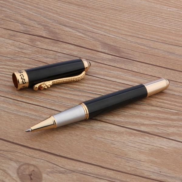 Canetas esferográficas jinhao de luxo 1000 metal dragão preto rollerball goldenball artigos de papelaria de escritório suprimentos tinta