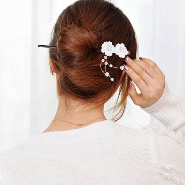 

hair clips vintage chopsticks decor sakura retro hairpin clip stick (white)
