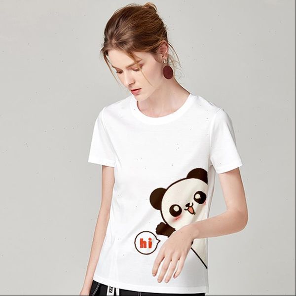 

womens t shirt bottom right print women casual fashion tshirt o neck short sleeve summer white female clothing