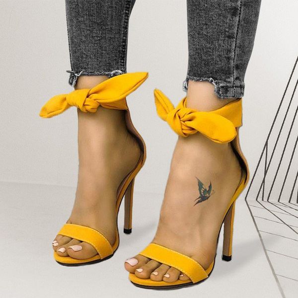 

Womens Sandals Summer 2021 Sexy Ladies Pumps Bowknot Peep Toe Female High Heels Ankle Strap Woman Shoes Fashion PU Leather New, Black