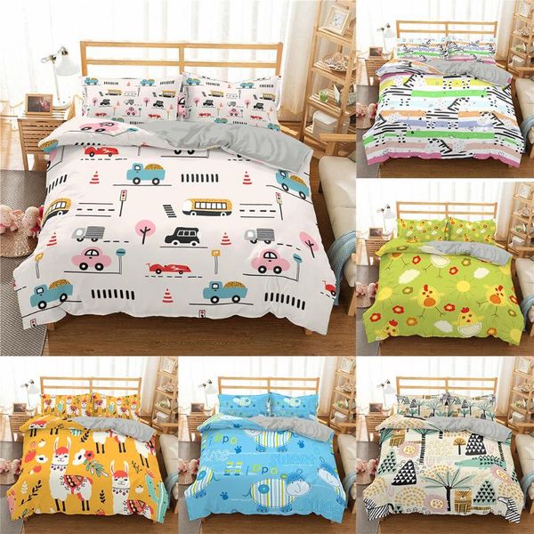 

bedding sets 2021 3d cartoon animal set for kids/baby/child/boy/girl duvet cover twin full bed linen home textiles 2/3pcs