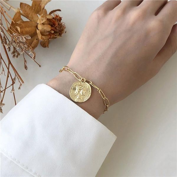

bangles woman retro bracelets women round denpant simple kpop bracelet jewellery fashion party trendy gold color metal armband link, chain, Black