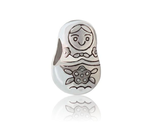 Commercio all'ingrosso 100 pz bambola Daruma argento placcato fascino argento sterling europeo charms perline grande foro fit bracciali pandora catena del serpente moda gioielli fai da te