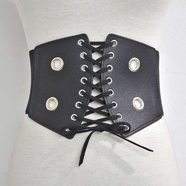 

belts fashion punk wide cummerbunds female rivet bandage for women dress waistbands cinturon mujer accessories, Black;brown