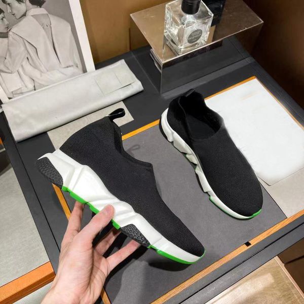 

designer womens casual shoes sports leather elastic sleeve foot splicing round head black non slip luxury high-end running fashion gaobang s