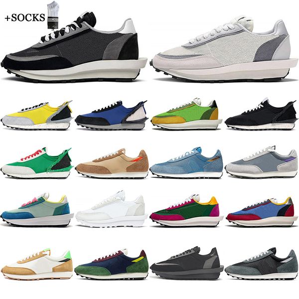

with socks ldv waffle sacai daybreak casual shoes mens women pine green gusto chunky varsity blue nylon summit trainers sports sneakers eur, White;red