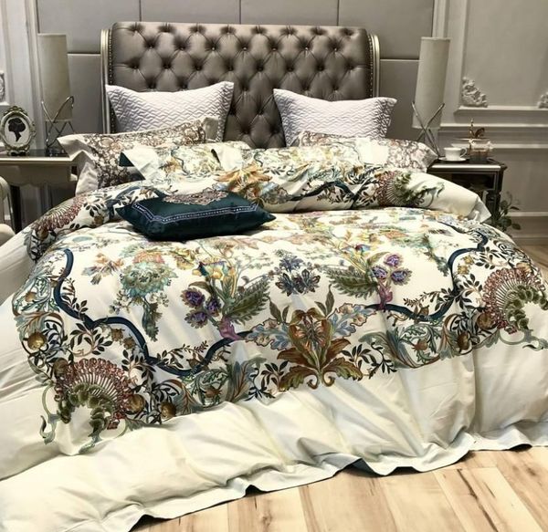 

bedding sets european style italian luxury 140 pima cotton set digital printed duvit cover pillowcase king  4 pcs