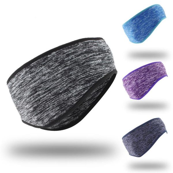

sweatband outdoor winter fleece headband running sport for men women cycling skiing yoga fitness elastic headscarf ear warmers, Yellow;black