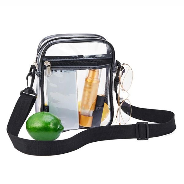 

outdoor bags women transparent pvc crossbody waterproof clear plastic bag hiking shoulder messenger travel storage