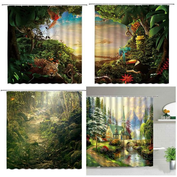

shower curtains dream forest curtain bathroom for kitchen decorative