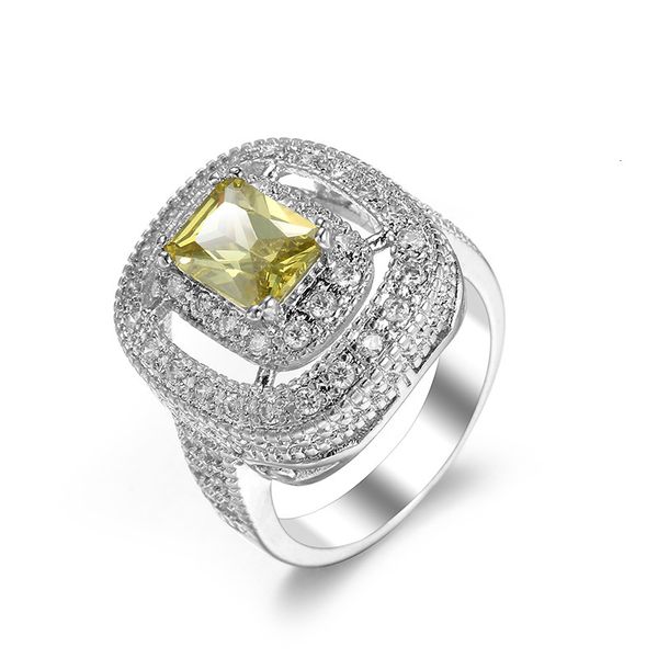 

popular zircon ring wedding gift fashion jewelry, Slivery;golden