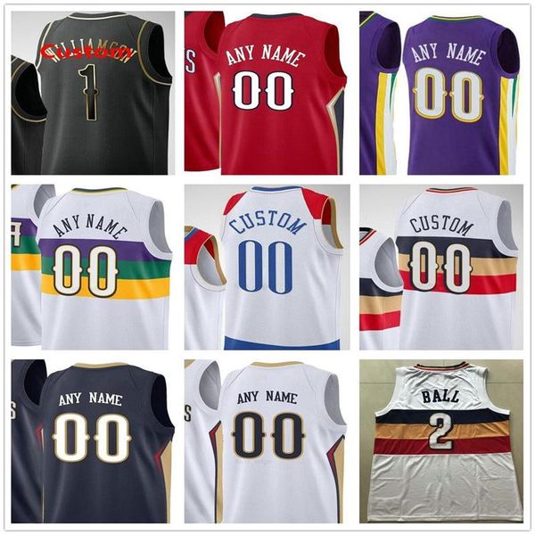 

custom 2022 new city brandon 14 ingram cj 3 mccollum jersey zion 1 williamson 17 jonas valanciunas 22 larry nance 10 jaxson hayes 13 kira le, Black;red