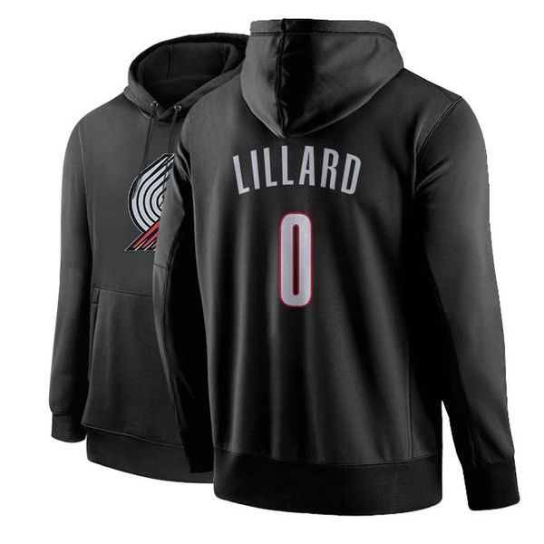 

men's hoodies & sweatshirts 2022 mens american basketball jersey clothes portland trail blazersdamian lillard #0 cool sweatshirt traini, Black