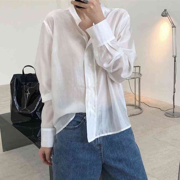

women's blouses & shirts women cotton blouse oversize loose normcore minimalist shirt 53q9, White