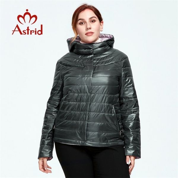 

astrid autumn winter women's coat women windproof warm parka fashion thin jacket hood large sizes female clothing 9299 210816, Black