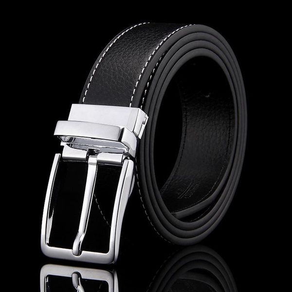 

belts 2021 fashion mens belt designer cow genuine leather waist strap chain male buckle for men, Black;brown