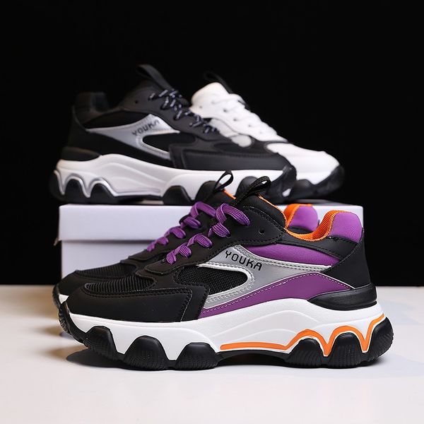

platform sneakers for women 2021 spring luxury designers ladies sports casual shoes woman fashion old dad shoes platform sneaker