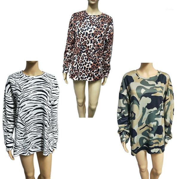 

women's sweaters women long sleeve o-neck knit sweater striped leopard split zipper jumper bx0b, White;black