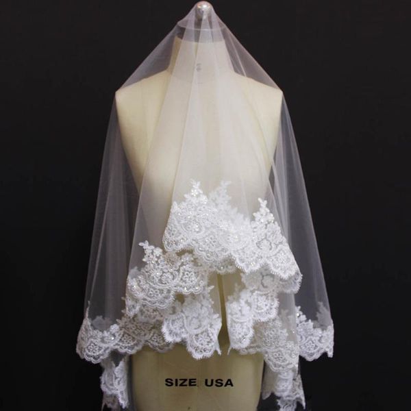 

bridal veils neat lace wedding veil with bling sequins without comb 2 meters long cover face white ivory, Black