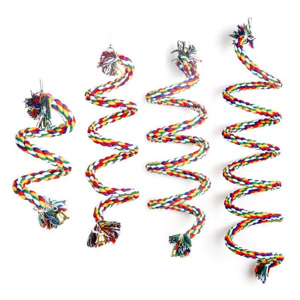 

other bird supplies 0.5/1/1.5/2m parrot hanging braided chew rope perch cage cockatiel pet training toy