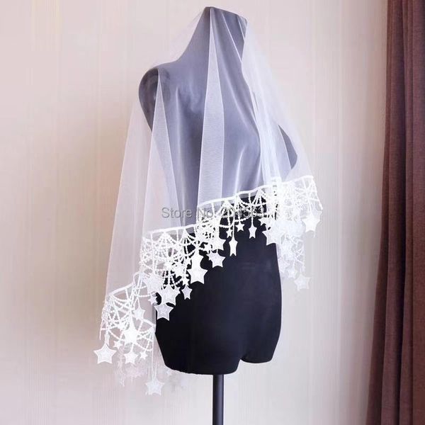 

bridal veils romantic one-layer short wedding veil without comb, Black