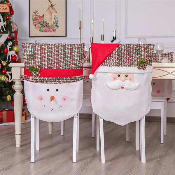 

christmas decorations linen santa claus snowman chair covers home restaurant antimacassar xmas happy year gift