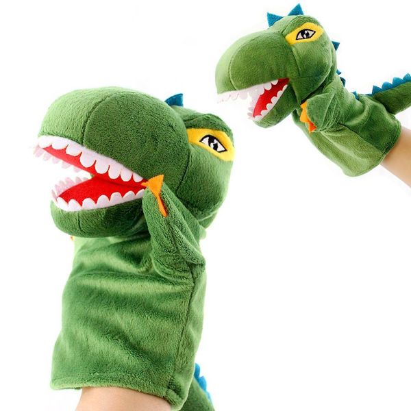 

cartoon dinosaur plush soft hand puppet kids toddler pretend playing toy gift new