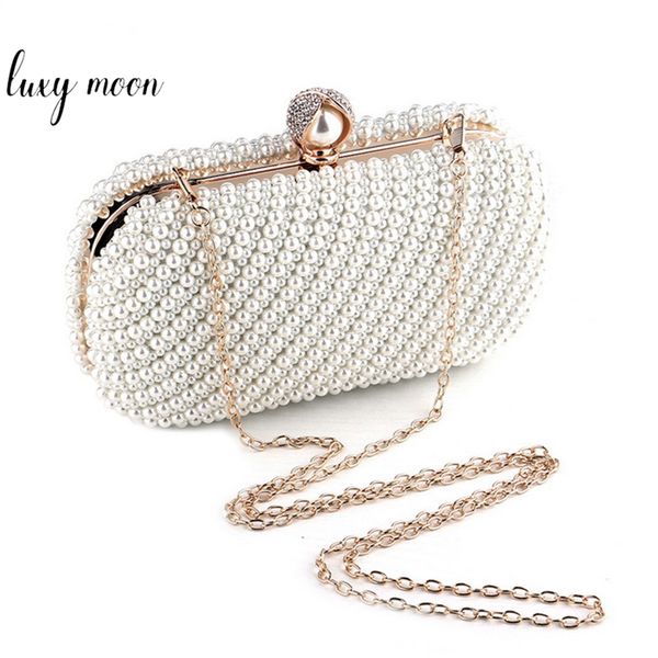 

women's pearl clutch day clutches evening elegant party wedding purse and handbags