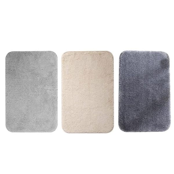 

bath mats plush mat non-slip bathroom carpet soft coral fleece microfiber rug kitchen toilet floor decor washable 3 colors