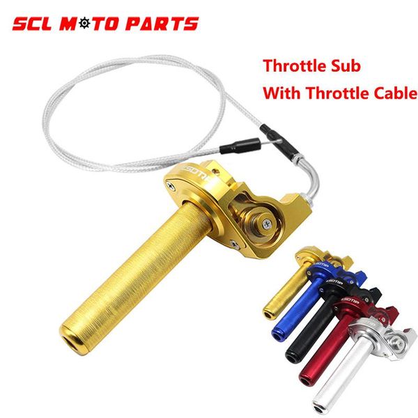 

handlebars alconstar-cnc throttle grip twist quick action gas with elbow cable fit dirt pit bike universal racing motorcycle
