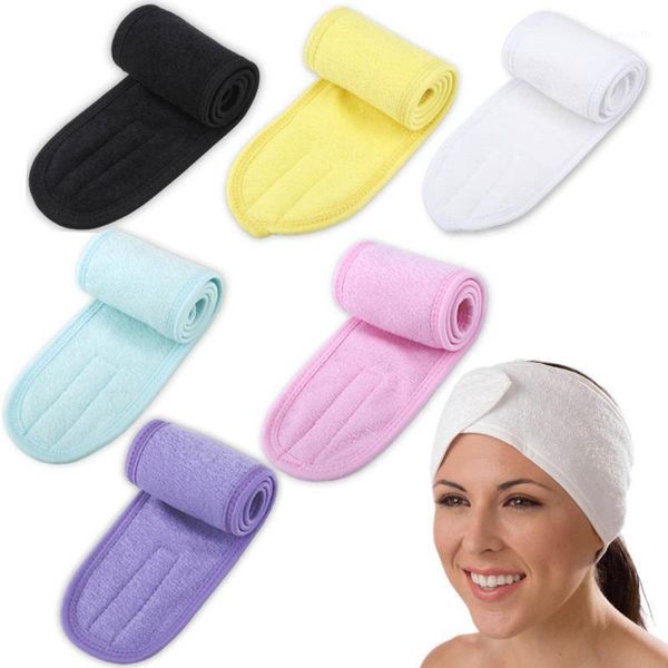

eyelashes extension spa facial headband wrap head terry cloth make up stretch towel with magic tape makeup accessories1