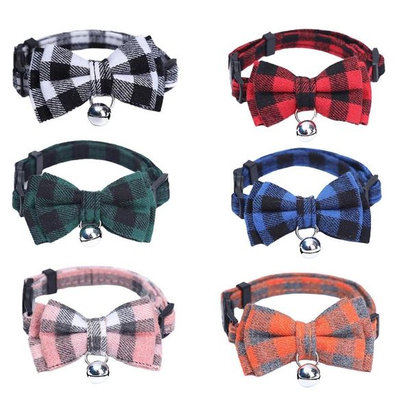 

cat costumes dog necktie collar puppy bow tie for small dogs adjustable pet collars with lattice pattern cats tux outfits qw