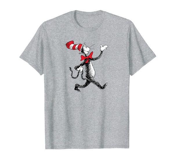 

dr. seuss strolling cat t-shirt, White;black