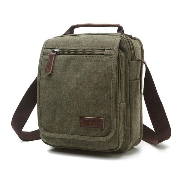 

cross body z.l.d. vertical canvas school bag messenger military shoulder large capacity handbag small square