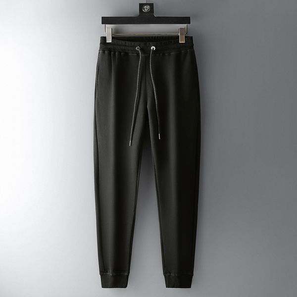 

2021 new autumn and winter leisure fashion solid color men's youth breathable sports warm guard pants, Black