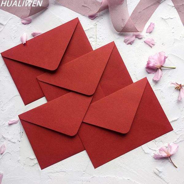 

10pcs/lot 10.5x15.5cm deep red premium pure color card cover envelope gift wrap