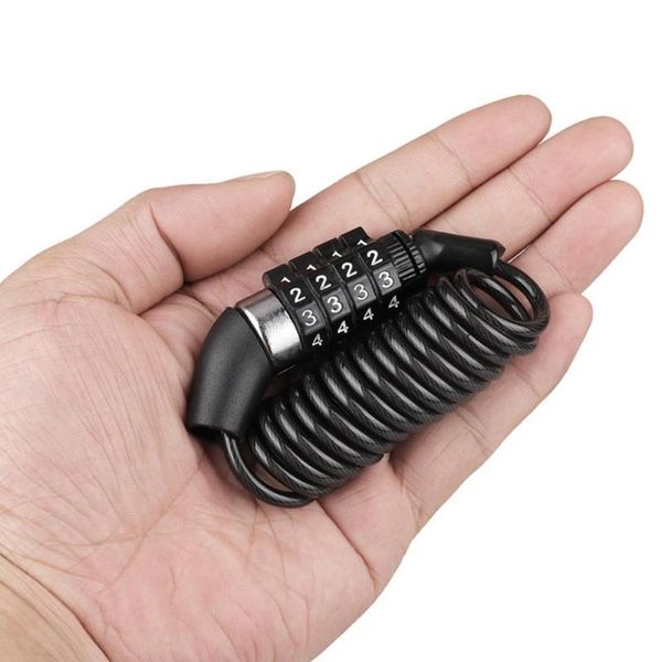 

bike locks bicycle lock 4 digit password anti-theft safety steel cable chain cycling helmet code combination accessories