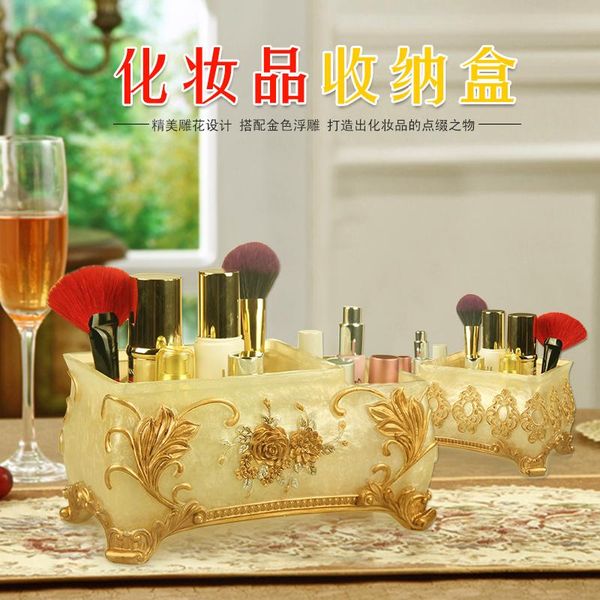 

bath accessory set european washing table, skin care product storage box, large resin, princess, cosmetics, tabletop