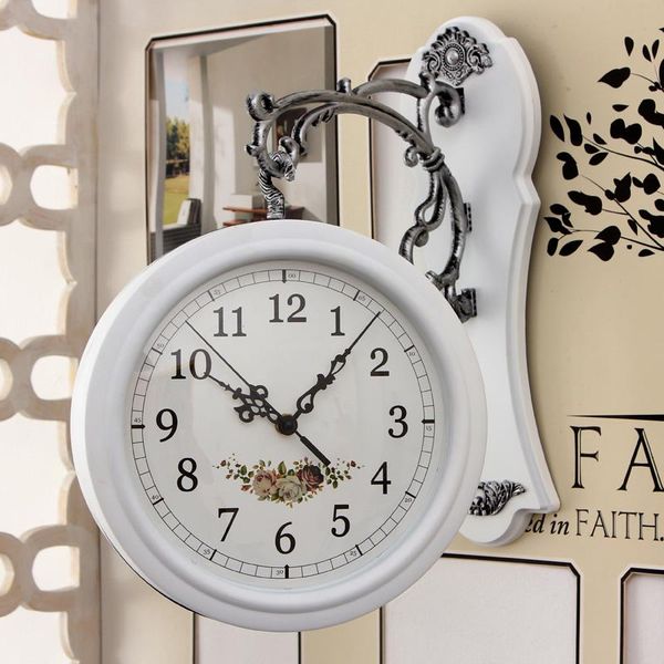 

wall clocks creative simple clock modern design bedroom double sided silent digital living room reloj de pared home decor 50