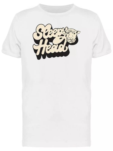 

funny graphic sleepy head lamb men's tee -image by shutterstock, White;black