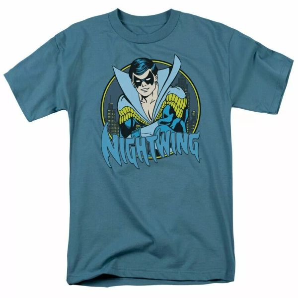

Nightwing T Shirt Mens Licensed Robin DC Comics Tee Slate, White;black