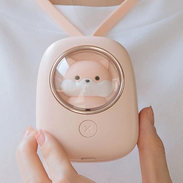 

electric fans portable fan usb rechargeable wireless handheld silent strong wind power low noise personal air cooler with night light