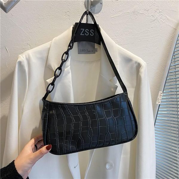 

evening bags simple women handbags female classic texture creative chic leisure daily zipper underarm shoulder totes