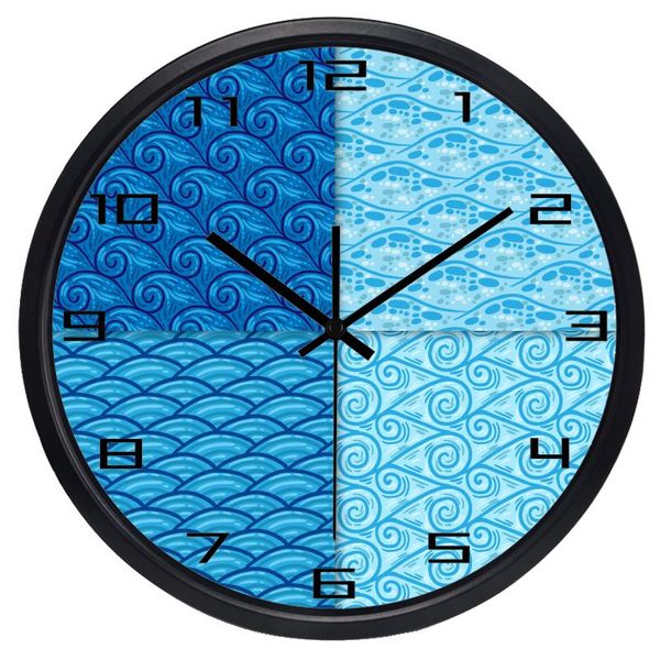 

wall clocks four different waves design quartz clock silent living room home decor fashion