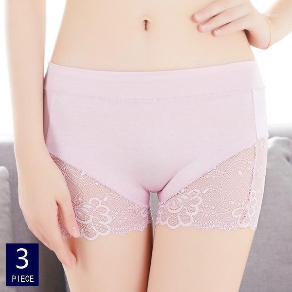 

women's panties mid waist lace women safety shorts pants seamless nylon emptied boyshorts boxers shaper girls underweara11, Black;pink