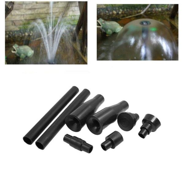 

garden decorations 8pcs set black home multi-functional fountain plastic nozzle head pool pond tools