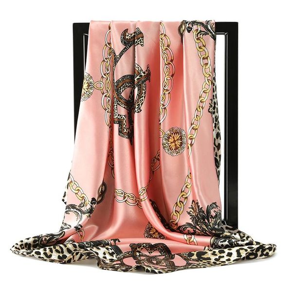 

scarves luxury brands silk women foulard 90*90cm square head hijab scarf ladies chiffon shawl bandanna female wrap muffler pareo, Blue;gray