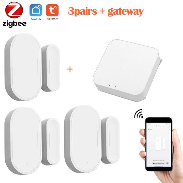 

smart home control tuya zigbee door sensor open / closed detectors wifi alarm compatible with alexa google app 2021