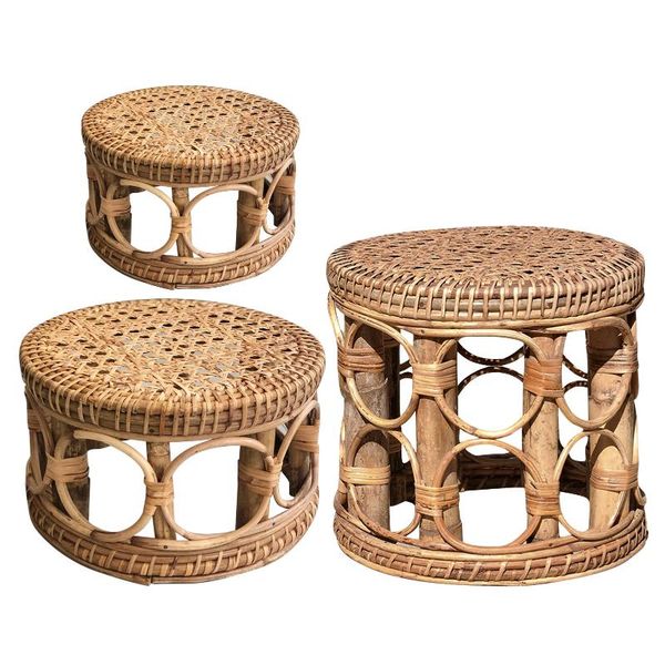 

planters & pots wooden nordic rattan flower pot stand retro art plant balcony interior planter display holder decorative shelf small bench